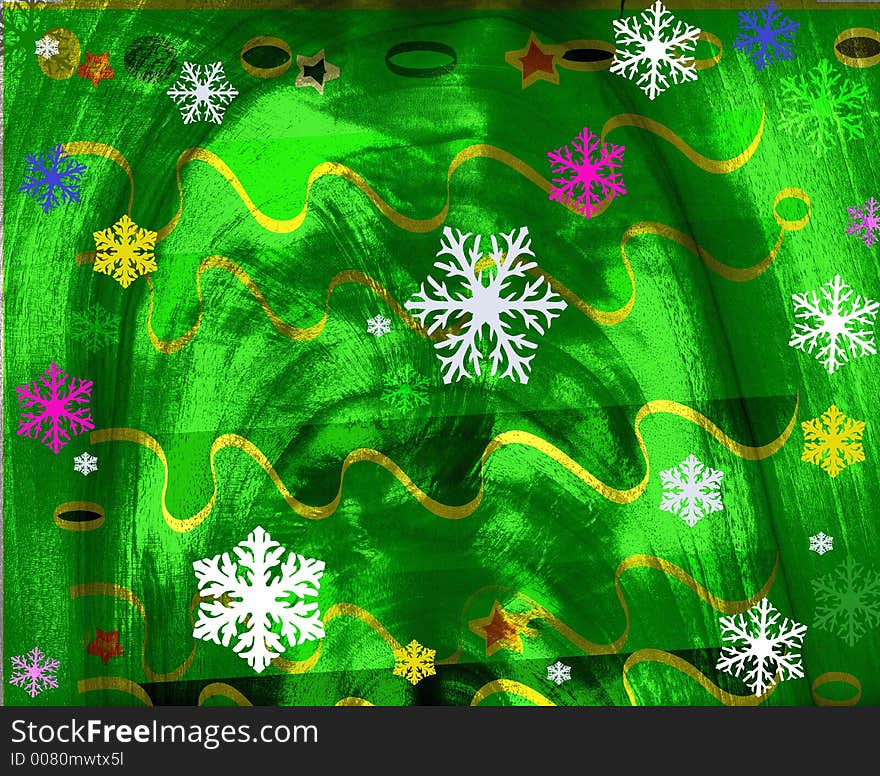 Snowflakes on grungy background