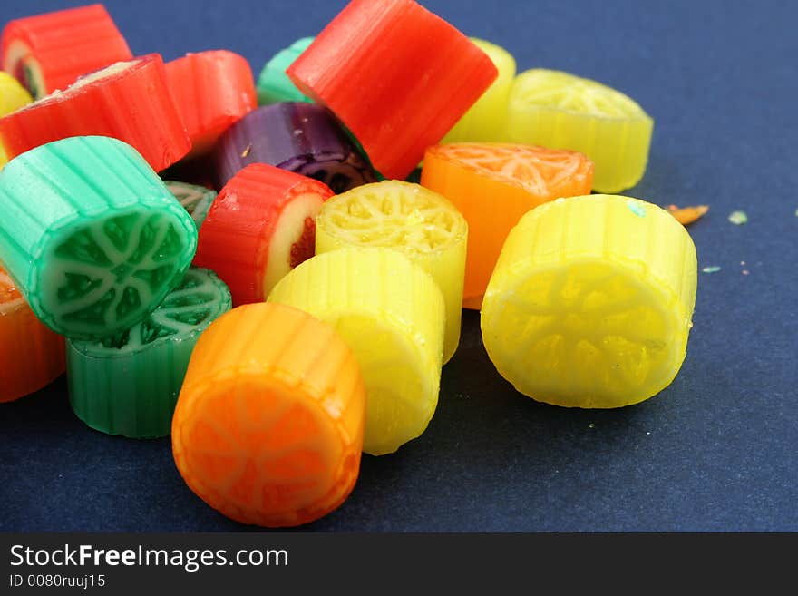 Sweets on a blue background