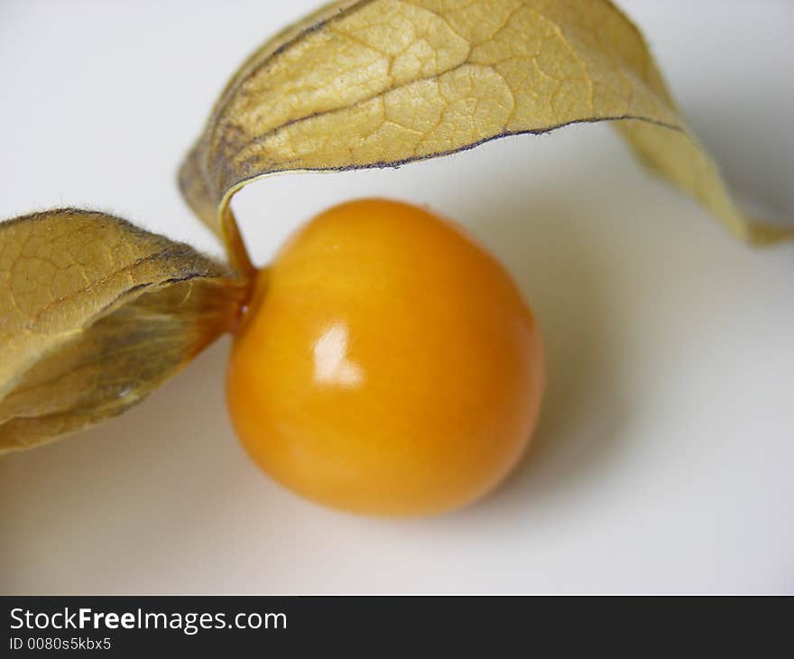 Some cape gooseberry on a white background