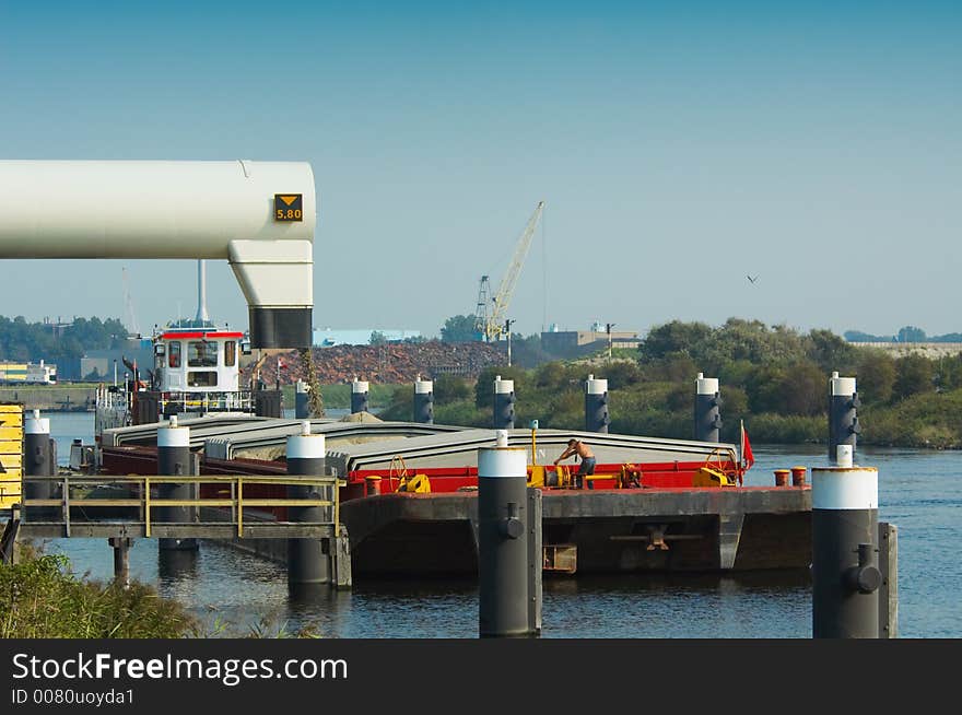 Big ship loading  in harbor