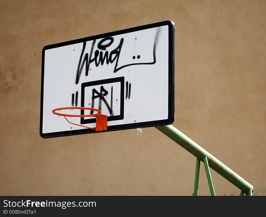 Basketball playground in the backyard