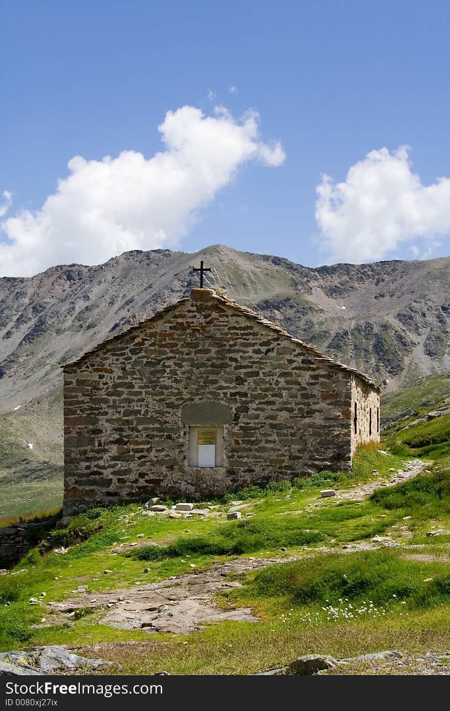 Small chapel in the Alps, Switzerland. Small chapel in the Alps, Switzerland