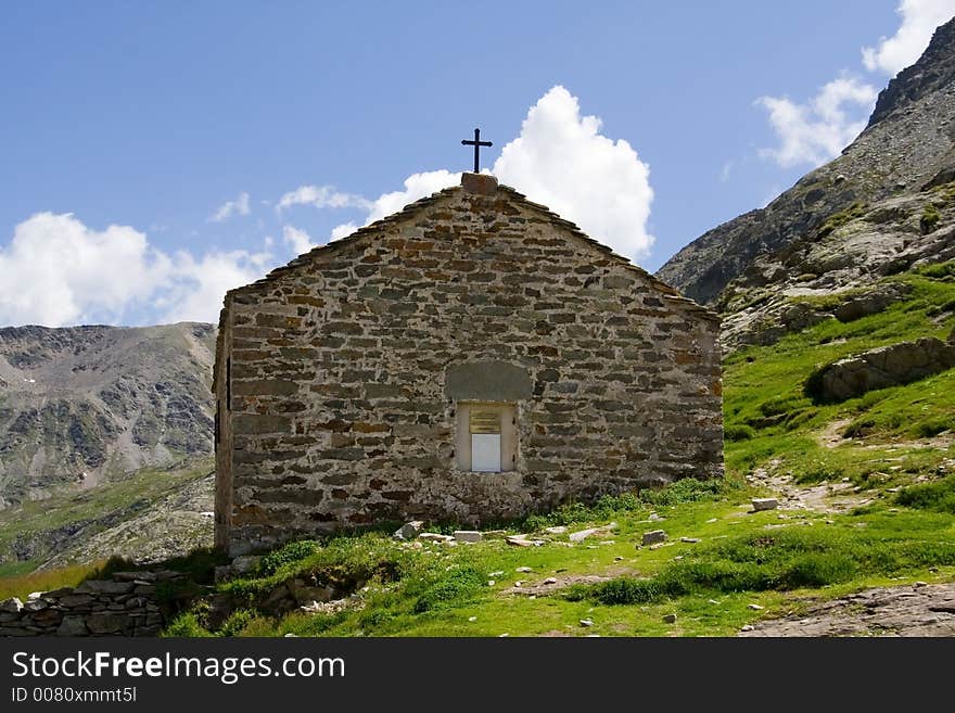 Small chapel in the Alps, Switzerland. Small chapel in the Alps, Switzerland