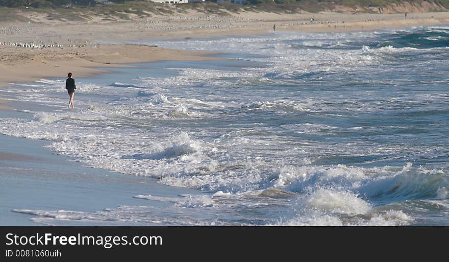 A Young Lady at Half Moon Bay, California Bay Area. A Young Lady at Half Moon Bay, California Bay Area