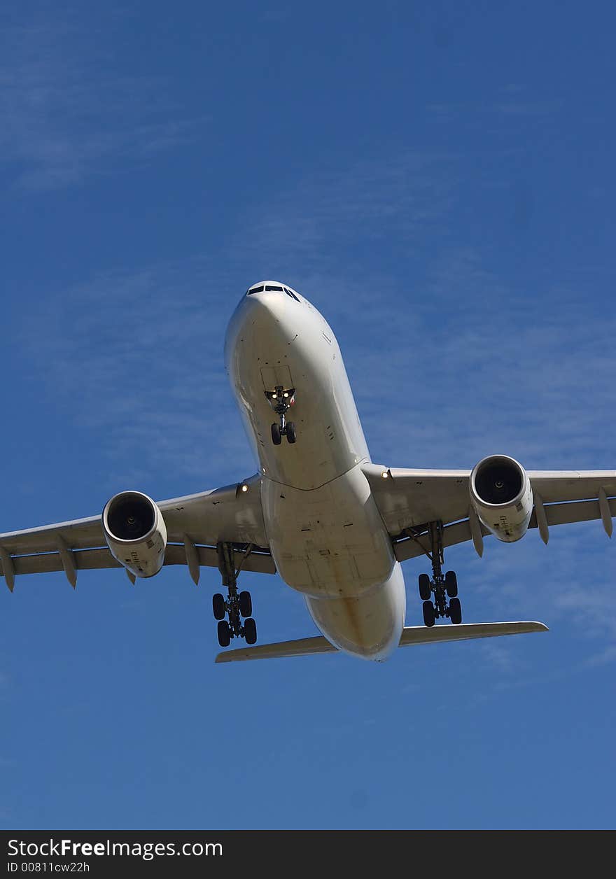 Jet coming into Vancouver airport. Jet coming into Vancouver airport