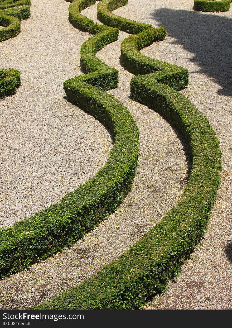 Abstract figure in a garden