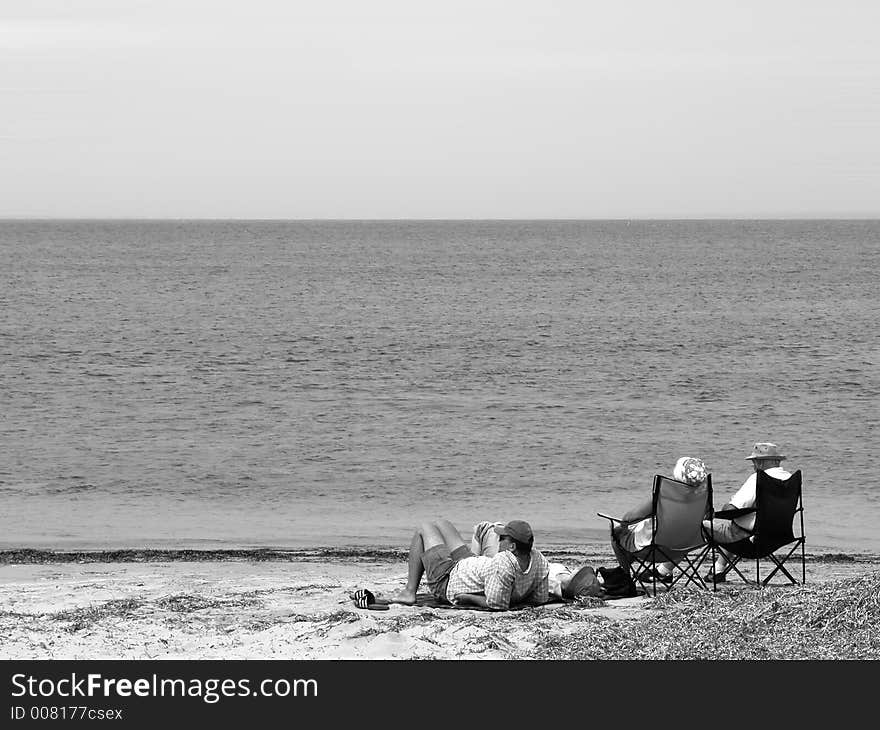 Family day at the beach