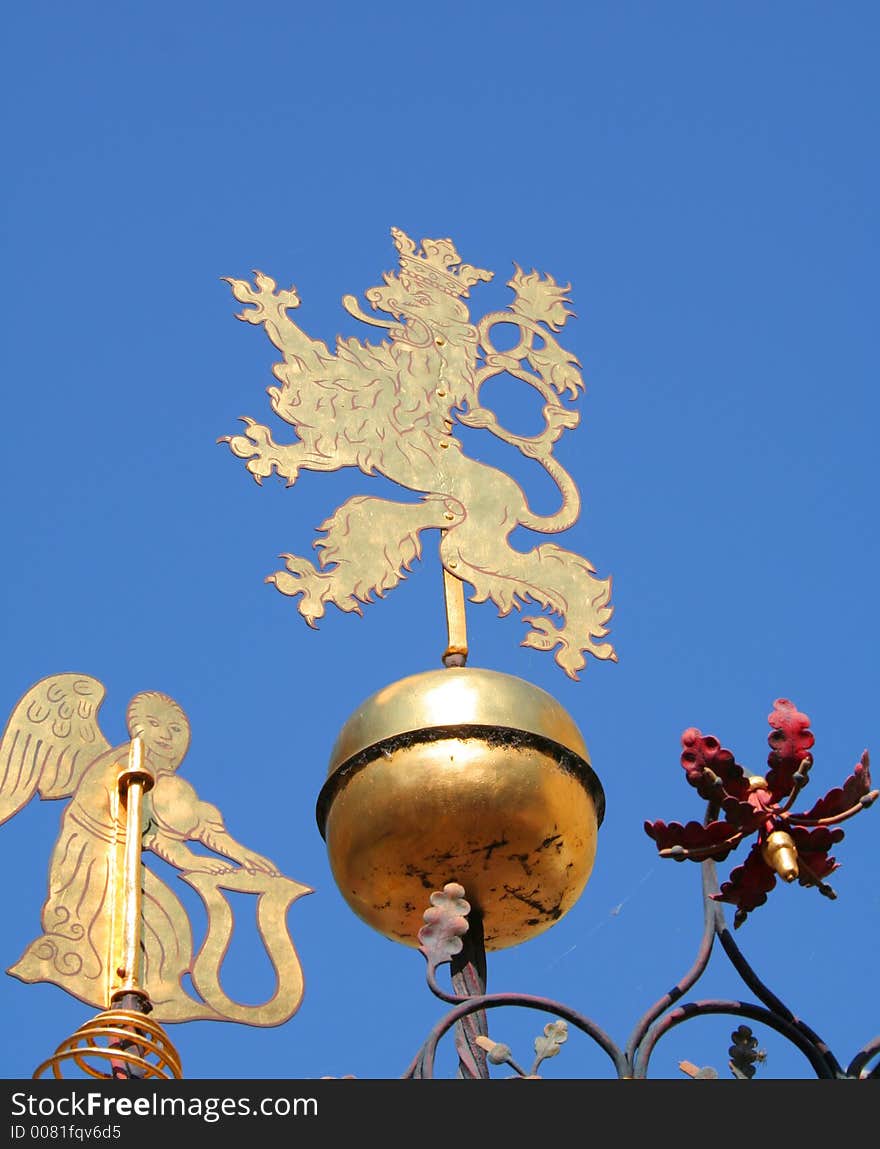 Griffin, a heraldic creature from Prague's coat of arms. Griffin, a heraldic creature from Prague's coat of arms