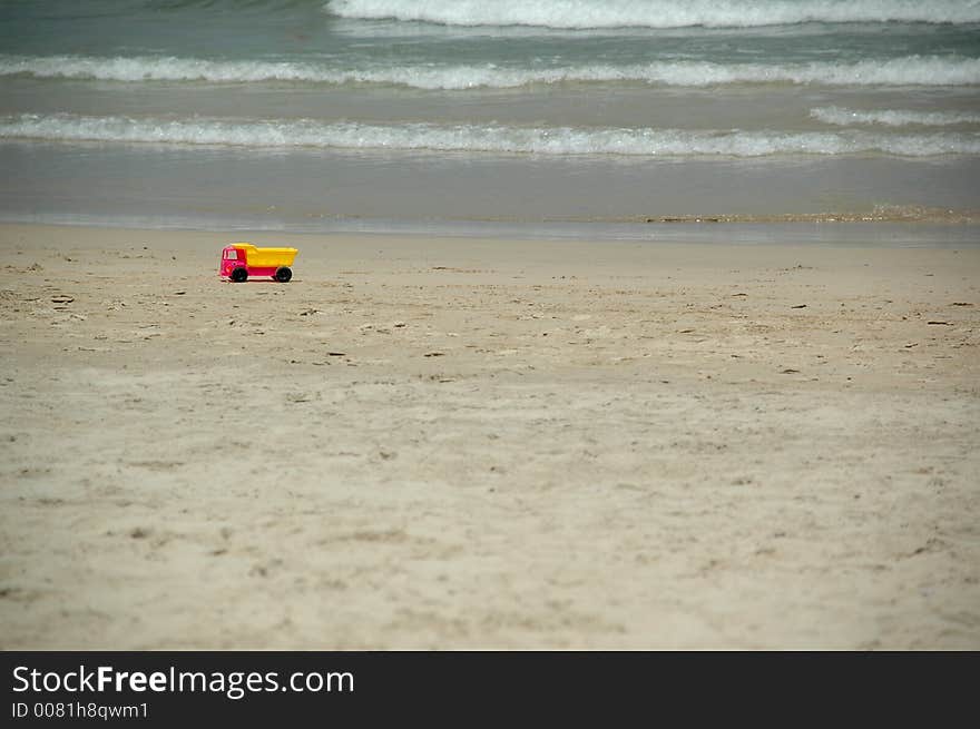 Beach and toy truck