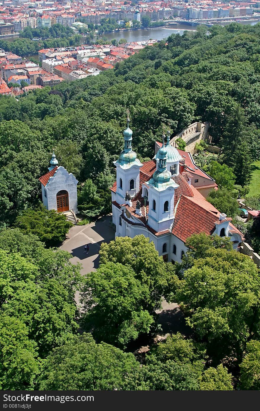 A church on a hill at Prague, Czech