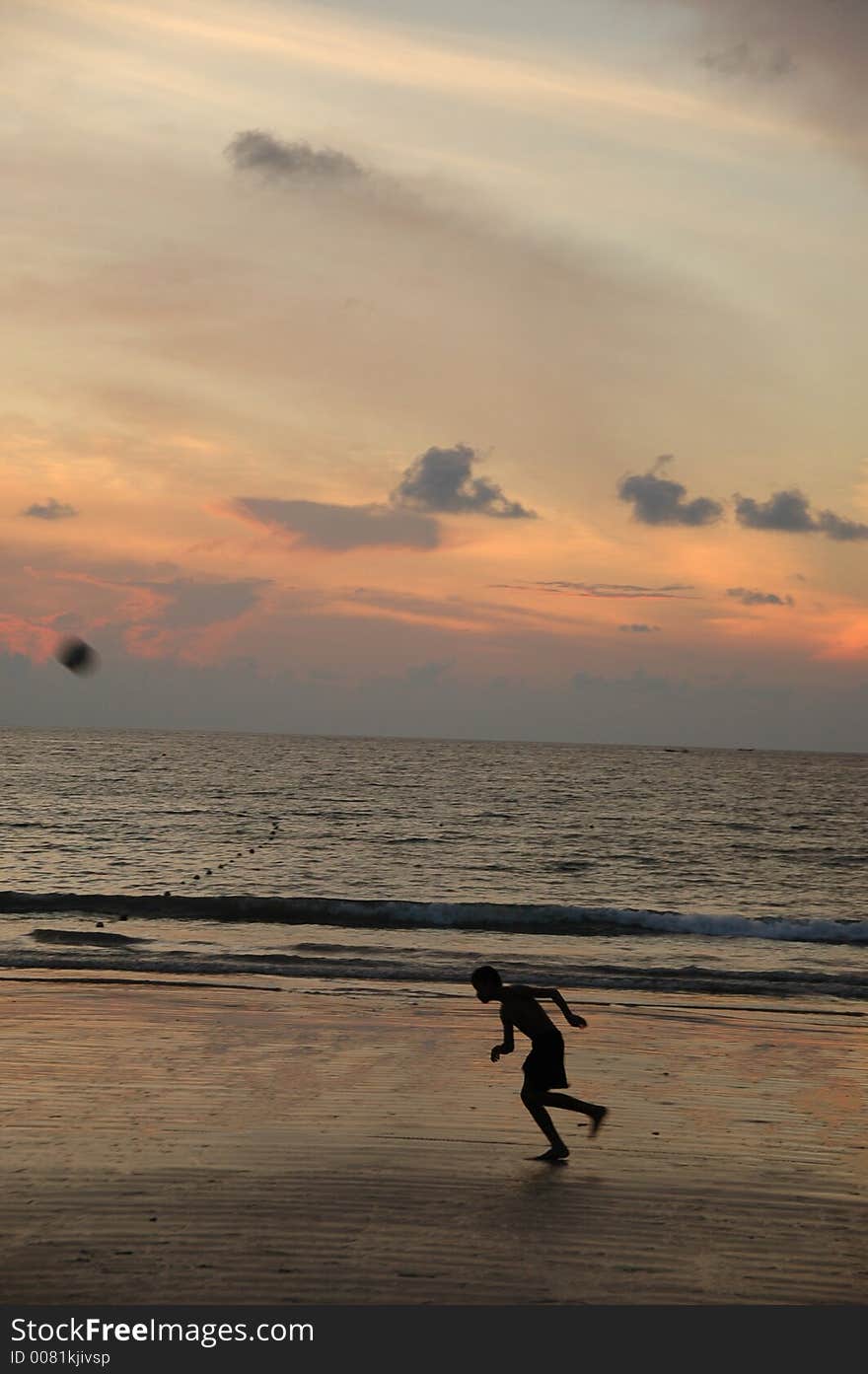 Boy and sunset