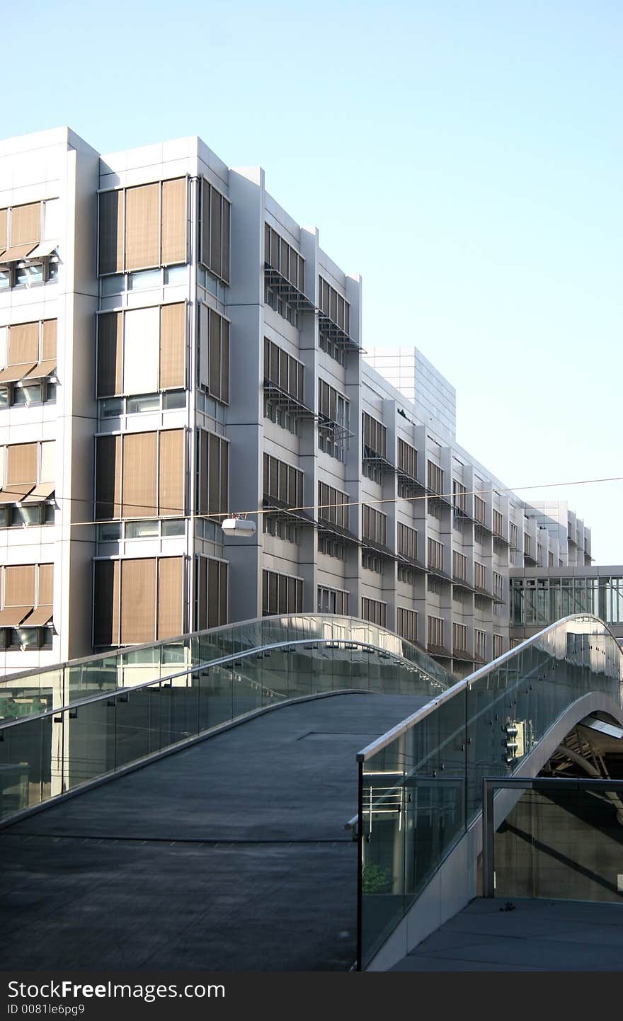 View of modern building and bridge