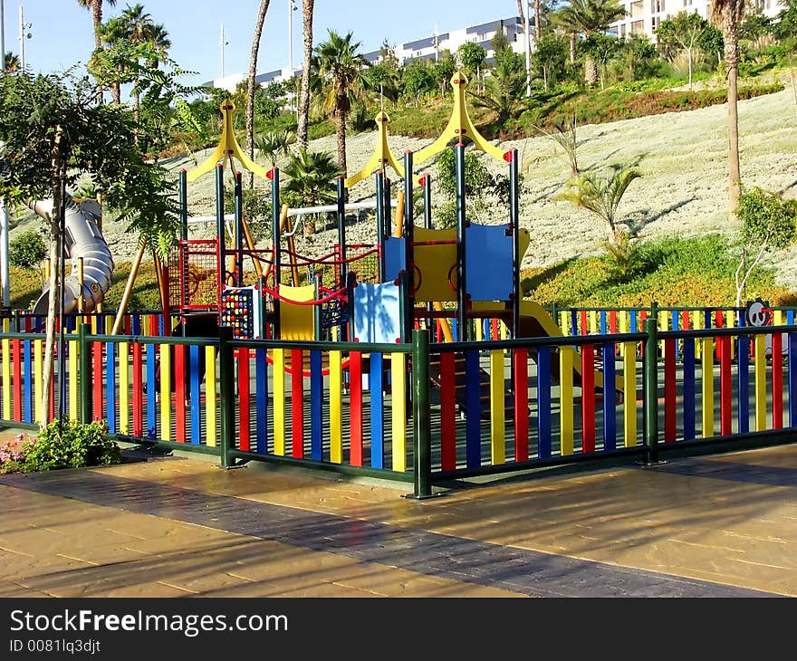 Colorful playground equipment for kids