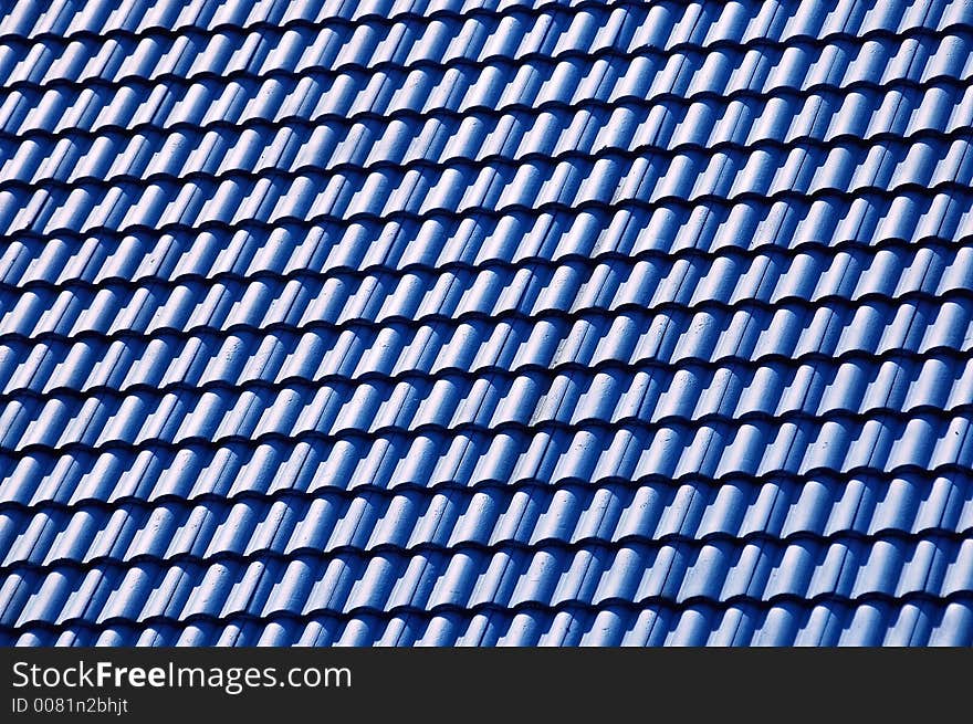 Blue roof tile