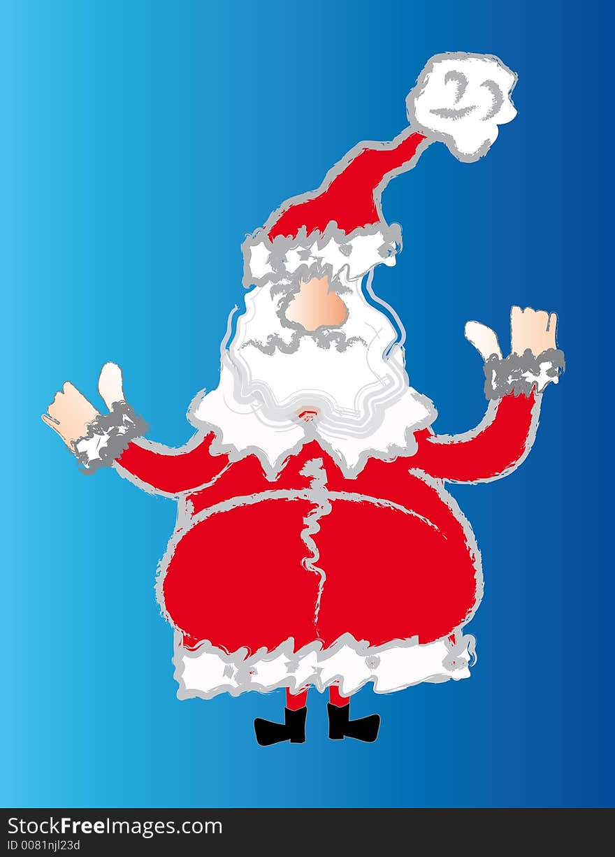 Funny santa claus in red