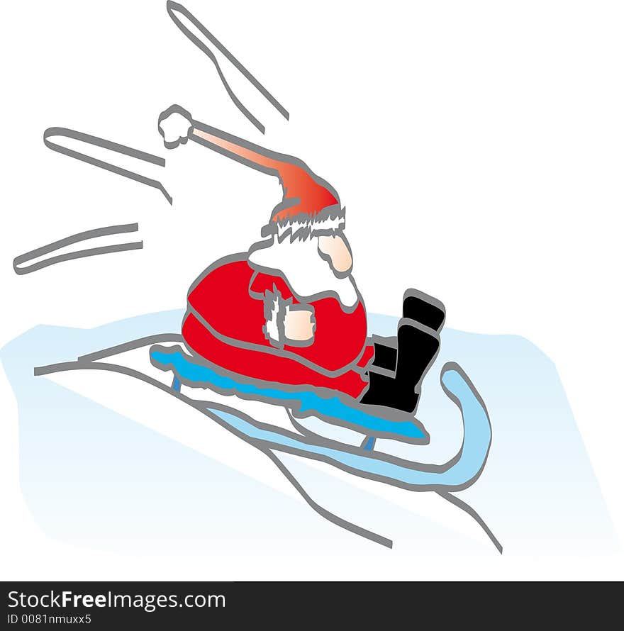 Santa On A Sledge