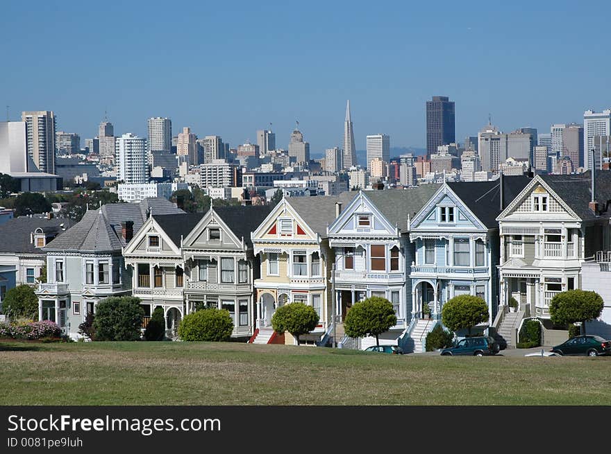 The seven famous houses in San Francisco. The seven famous houses in San Francisco.