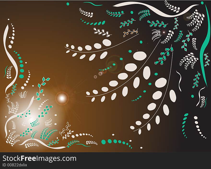 Flower background in brown color. Illustration