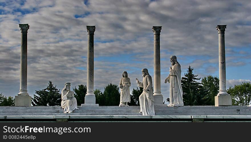 White statue in the late afternoon sun light