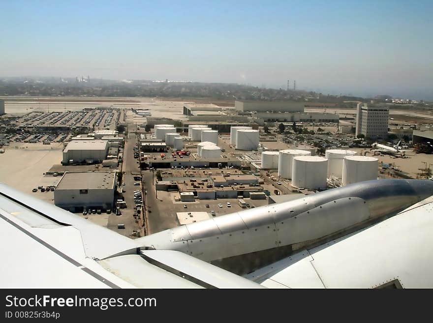 Airport at takeoff, Los angeles