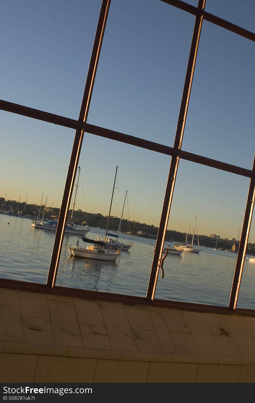 Coastal view from warehouse window