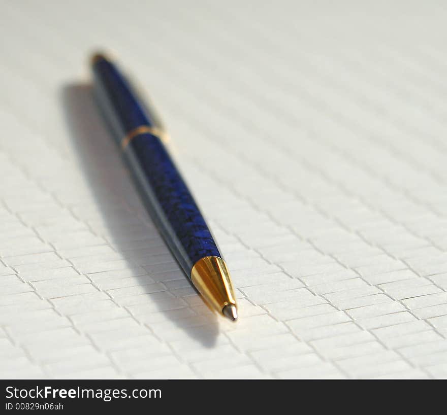 A pen on a rice paper