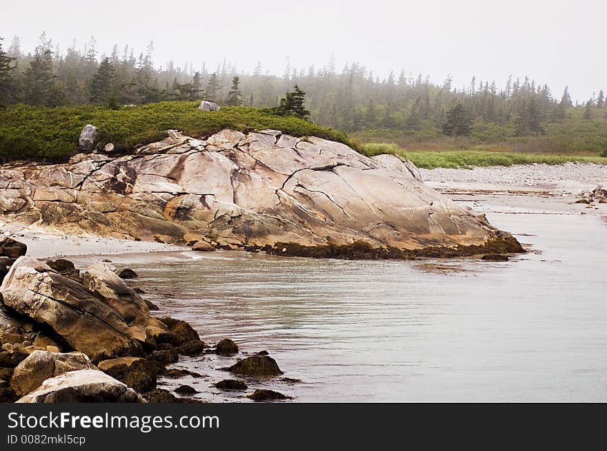 Rocks on the shore in Kejimkujik National Park