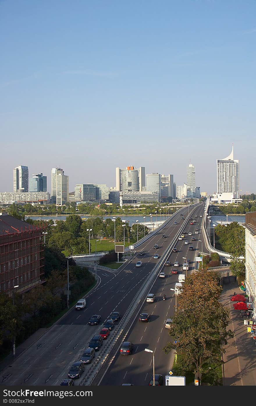 Viennese skyline with a big street. Viennese skyline with a big street