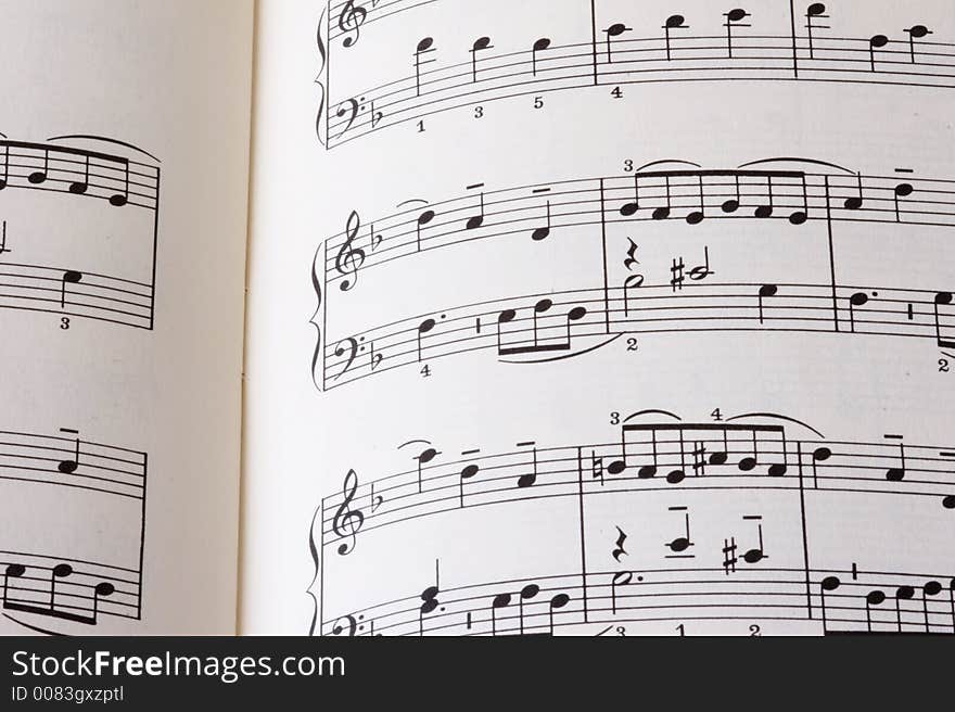 Sheet of music on white background. Sheet of music on white background