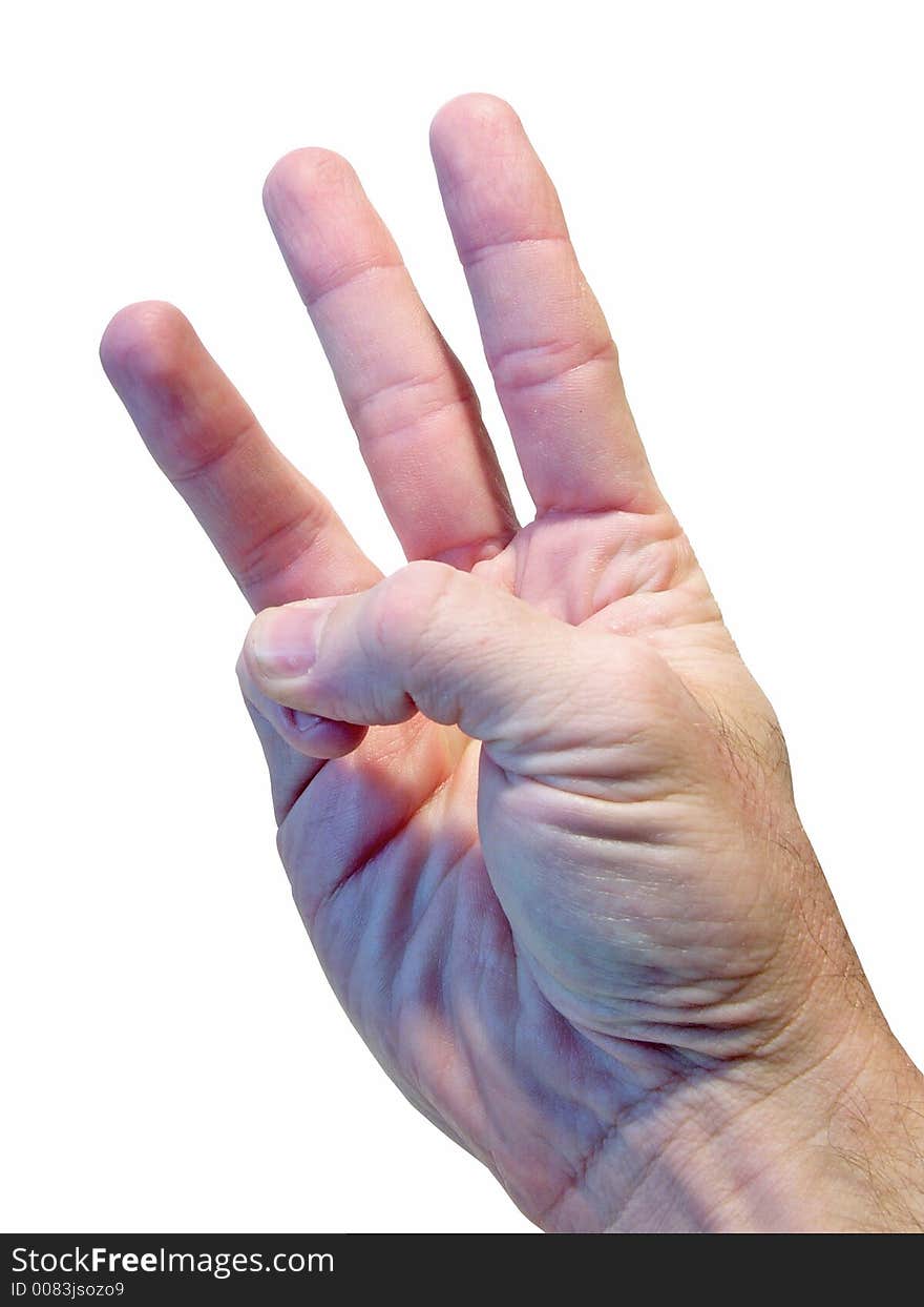 Gesture - Three Fingers (with clipping path)