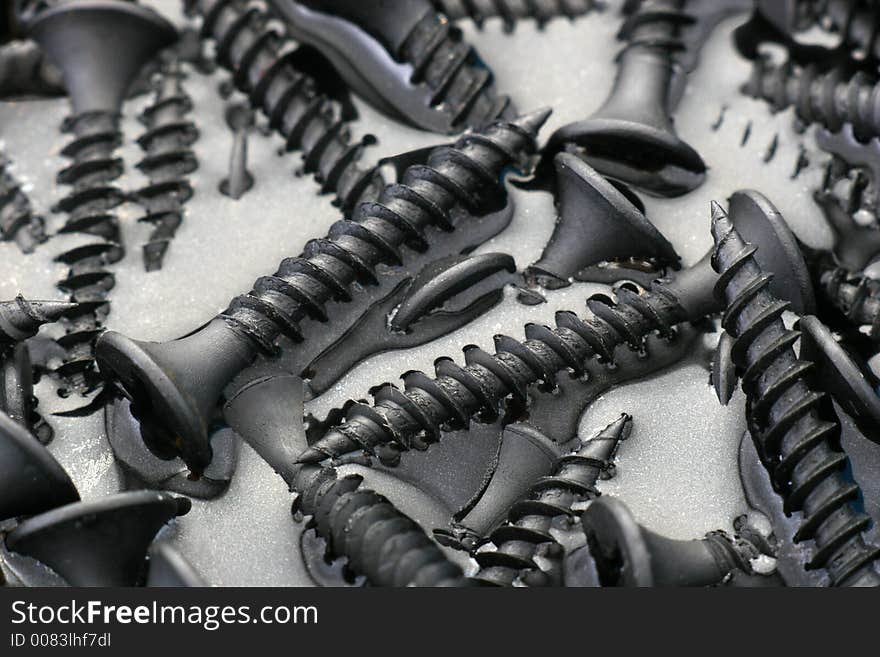 Close up of a metal Screws