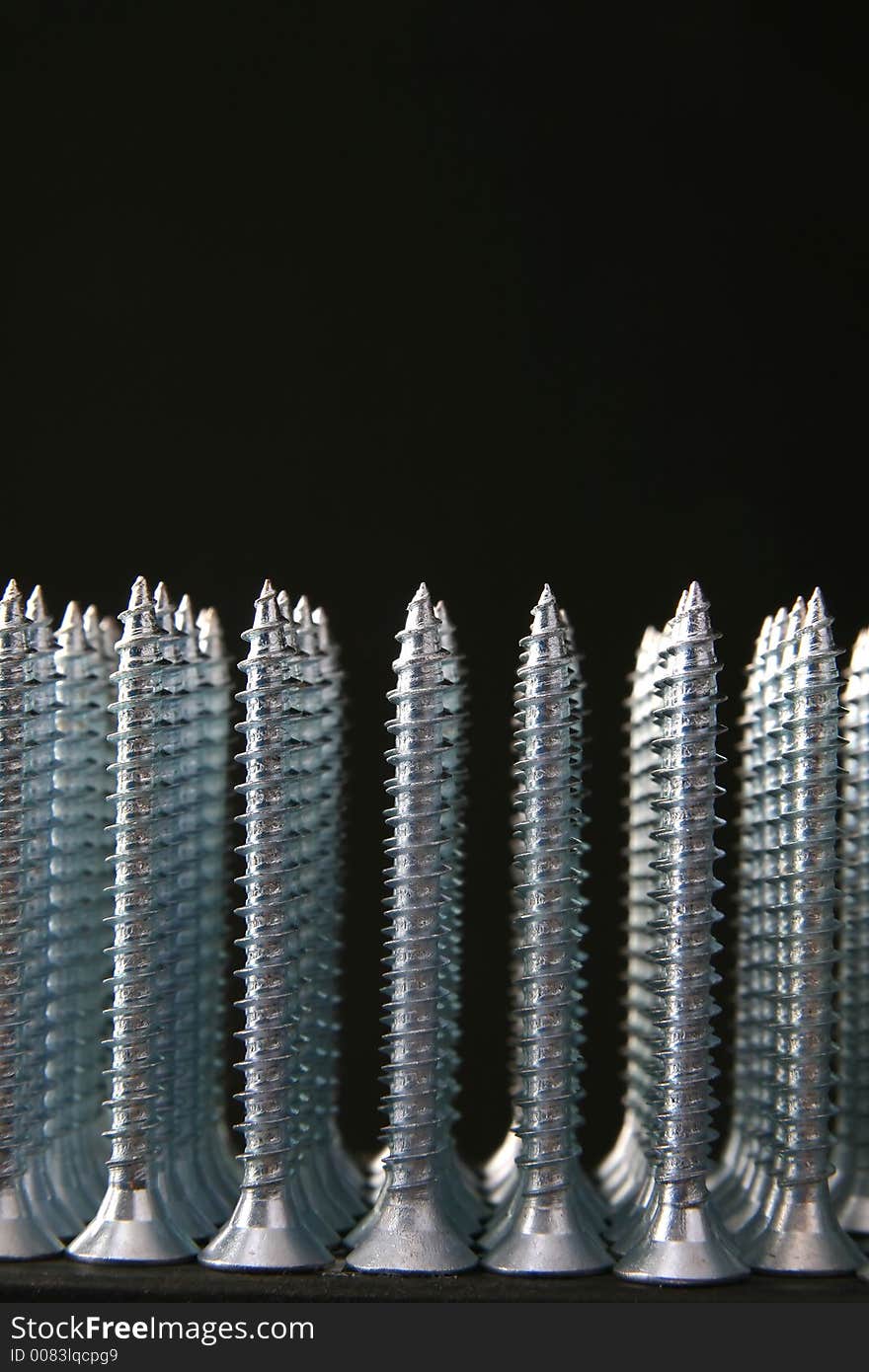 Close up of a metal Screws