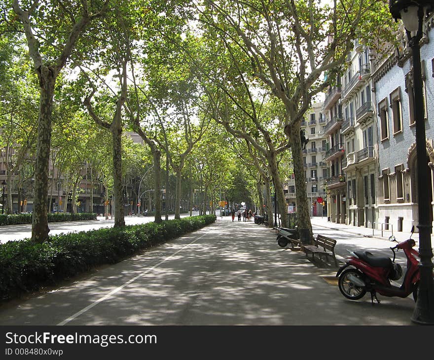 Spanish walk way under shade. Spanish walk way under shade