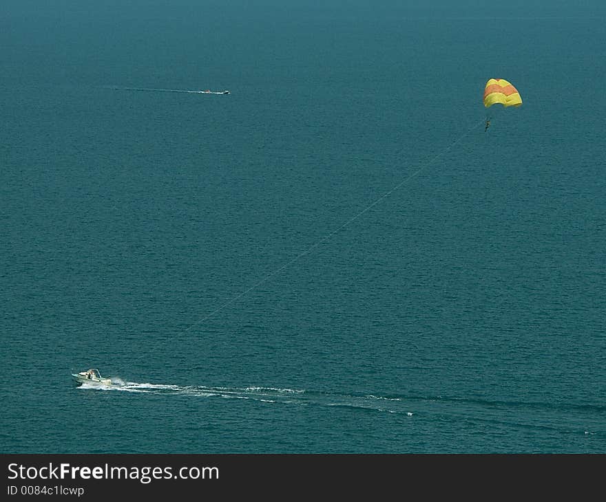 Parachute and boat