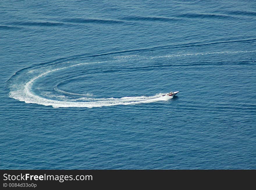 Water skiing, ocean, Dubrovnik, Croatia