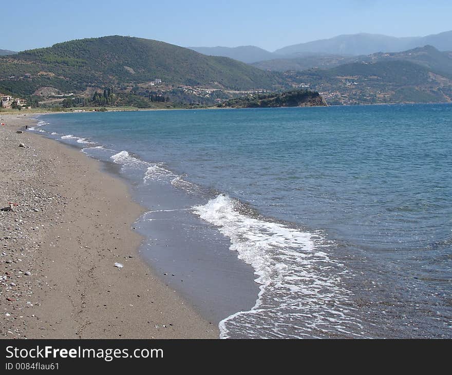 Greek Beach with Blue green Water