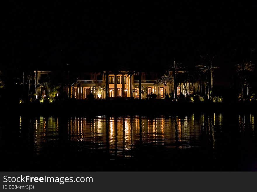 Florida miami night view from boat