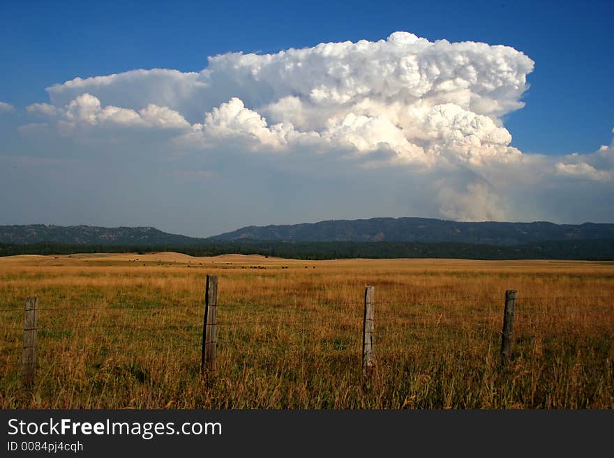 Huge plum of smoke rising from fire in west central Idaho. Huge plum of smoke rising from fire in west central Idaho