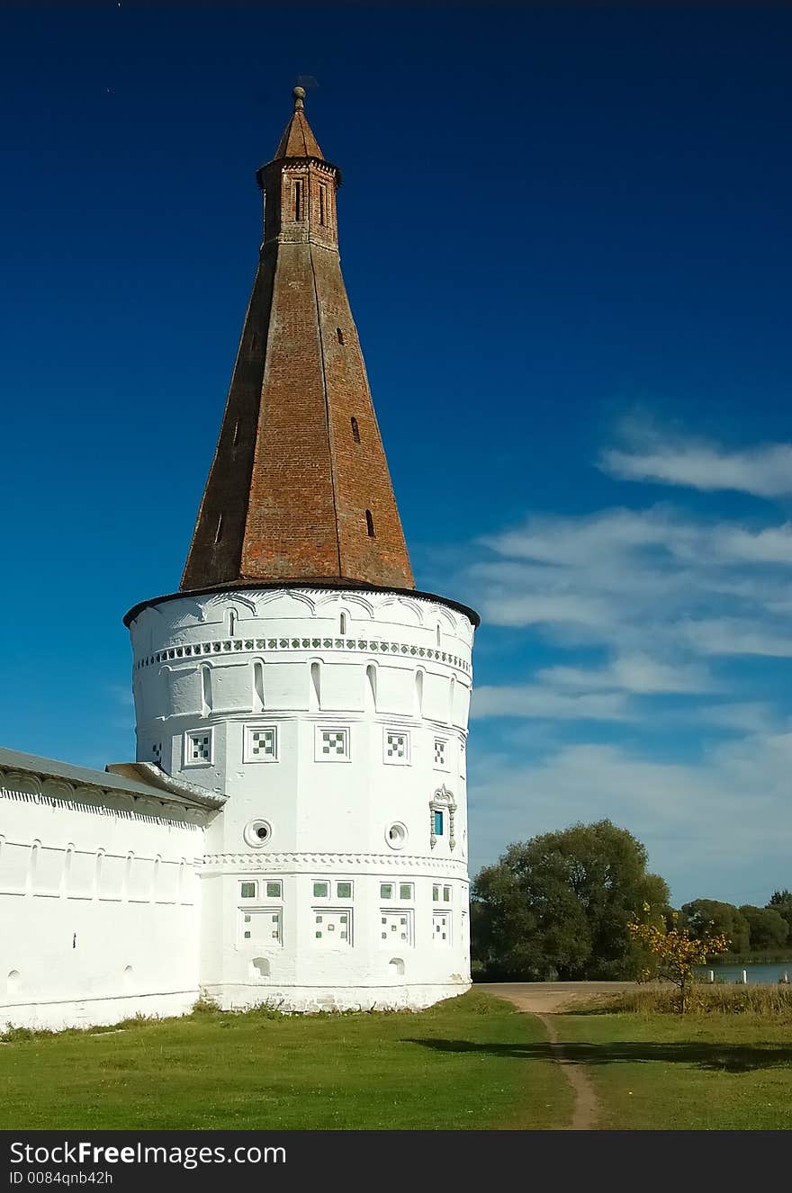 Antique russian monastery on summer