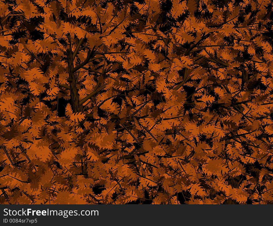 Autumn leaves with trees design