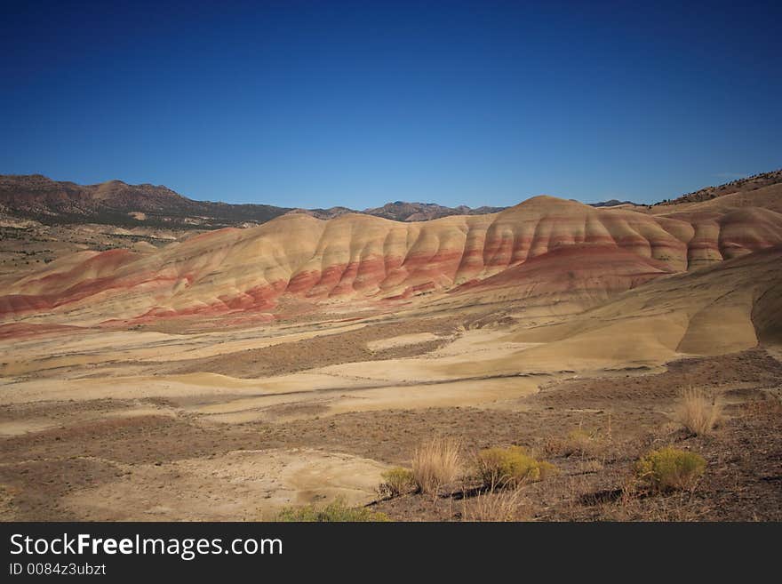 Painted Hills in the John Day Fossil Beds National Monument In eastern Oregon. Painted Hills in the John Day Fossil Beds National Monument In eastern Oregon