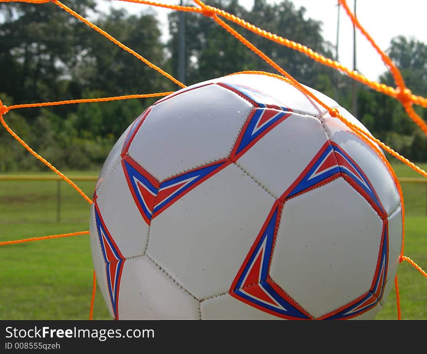 Soccer ball in the net. Soccer ball in the net