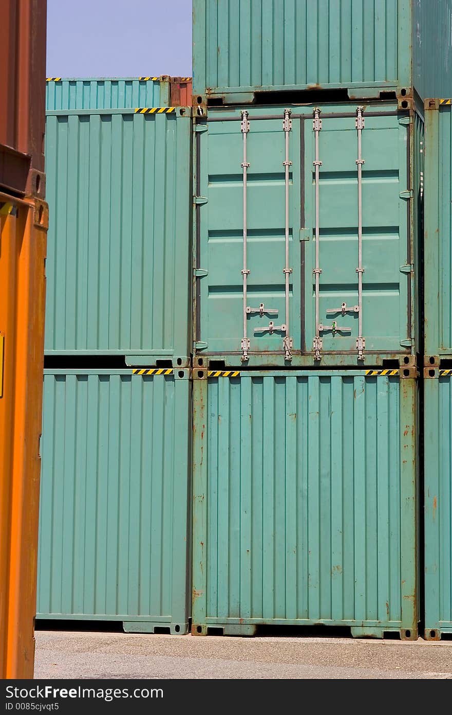 Containerstack in the harbour of hanburg. Containerstack in the harbour of hanburg