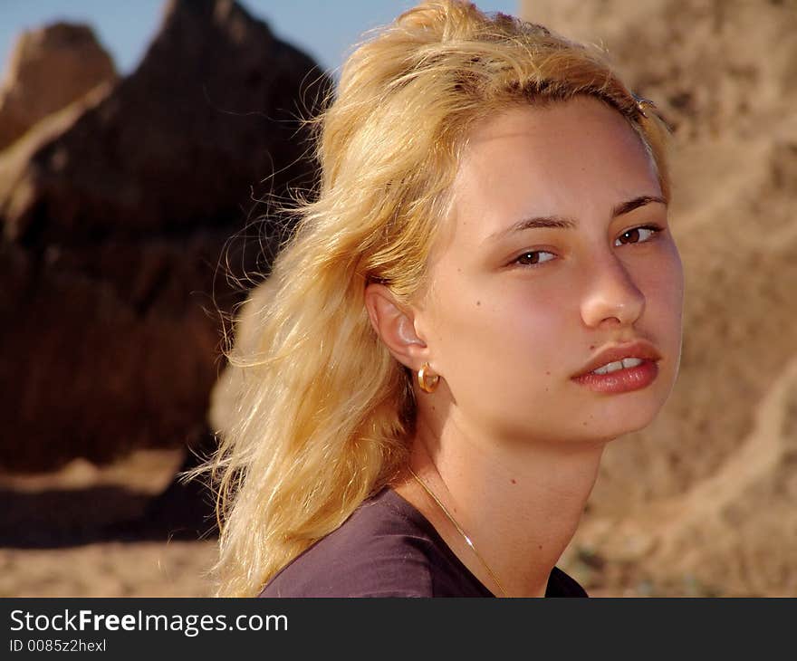 Young beautiful girl portrait close up. Young beautiful girl portrait close up