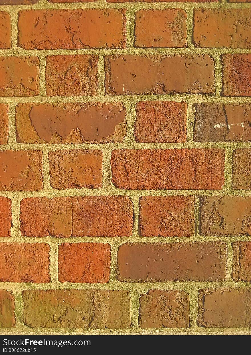 Brick Background: Red, Brown and Yellow