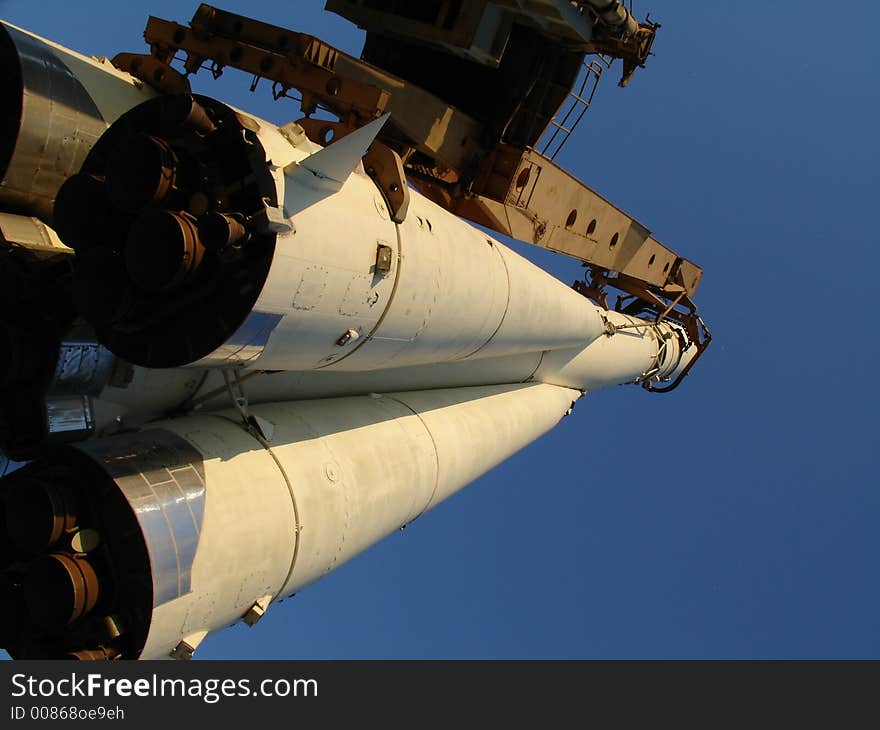 Model of the rocket on the start. Model of the rocket on the start