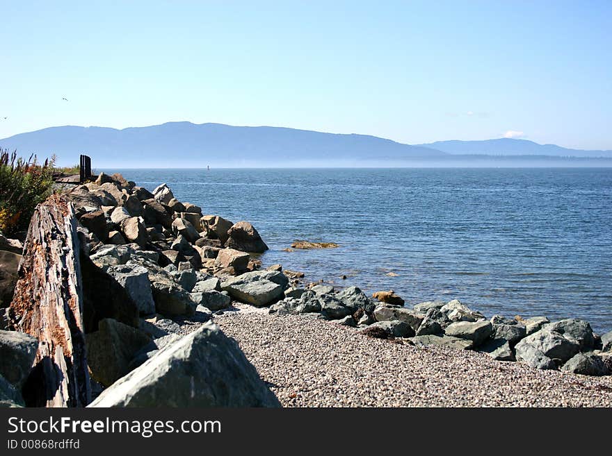 Rocky beach along Puget Sound