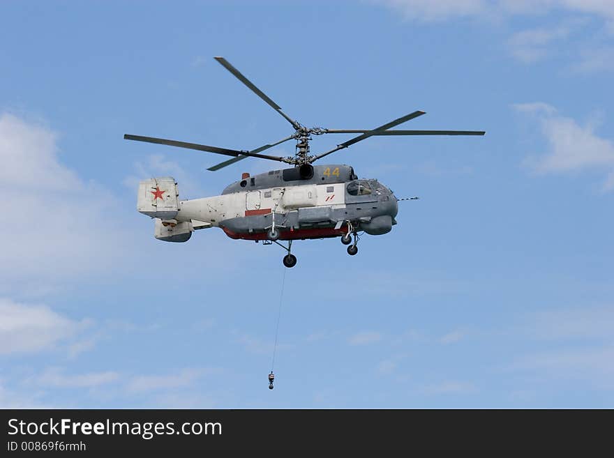 Russian helicopter KA-32 in sky