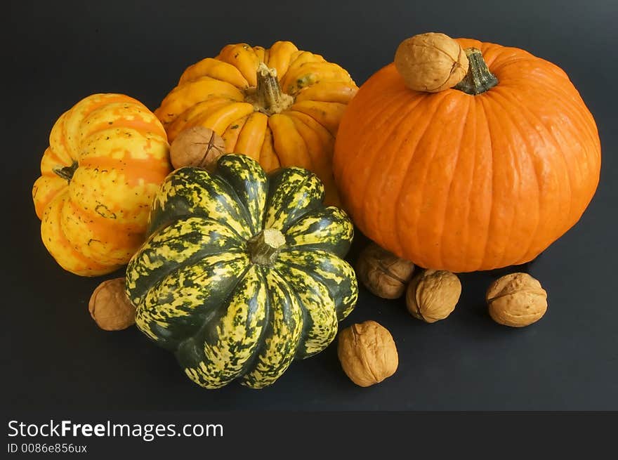 Some colorful pumpkins ready for Halloween. Some colorful pumpkins ready for Halloween