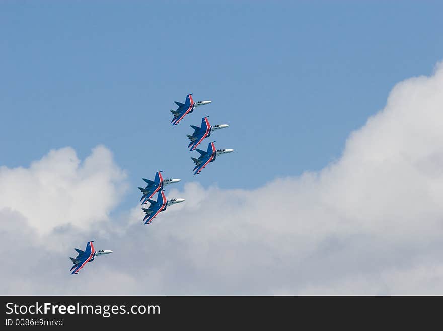 Aerobatic team - Russian Knights- SU27. Aerobatic team - Russian Knights- SU27